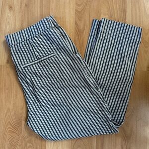 Hollister Black and White Striped High-Rise Pants
